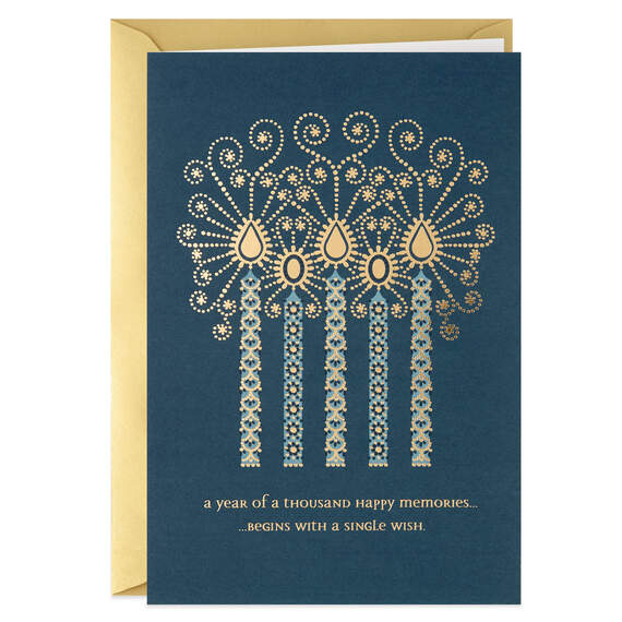 Wish for Happiness Candles Birthday Card, , large image number 1