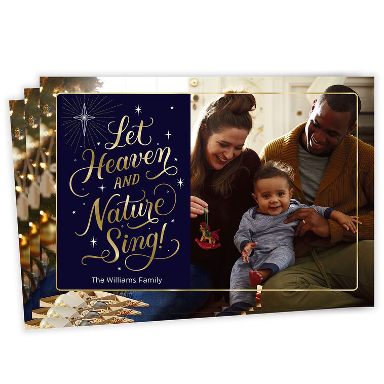 Heaven and Nature Sing Flat Christmas Photo Card