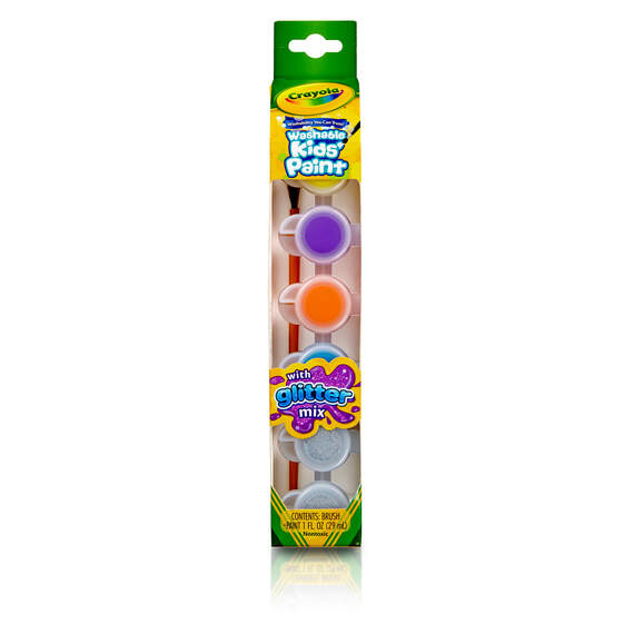 Crayola Washable Kids Paint With Glitter Mix, 6-Count, , large image number 1