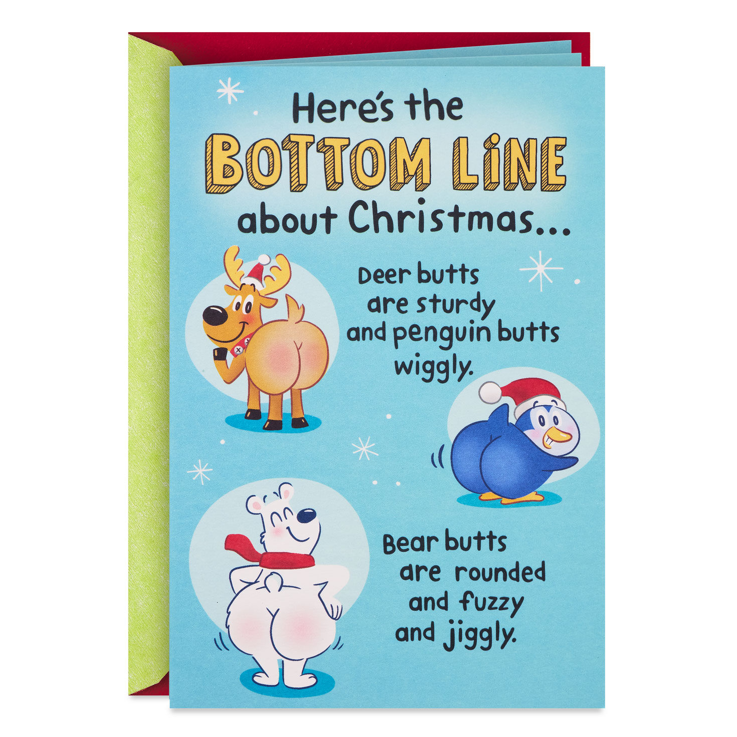The Bottom Line on Holiday Butts Funny Romantic Christmas Card With Motion