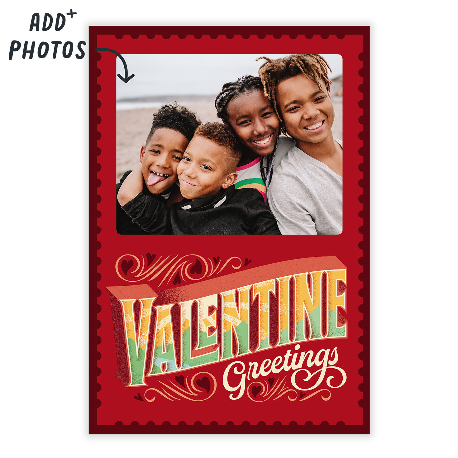 Vintage Postage Stamp Valentine's Day eCard, , large image number 2