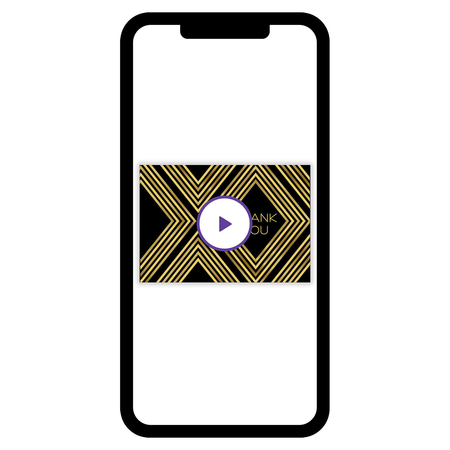 Black Gold Diamonds Personalized Thank You Card phone with card front image number 1