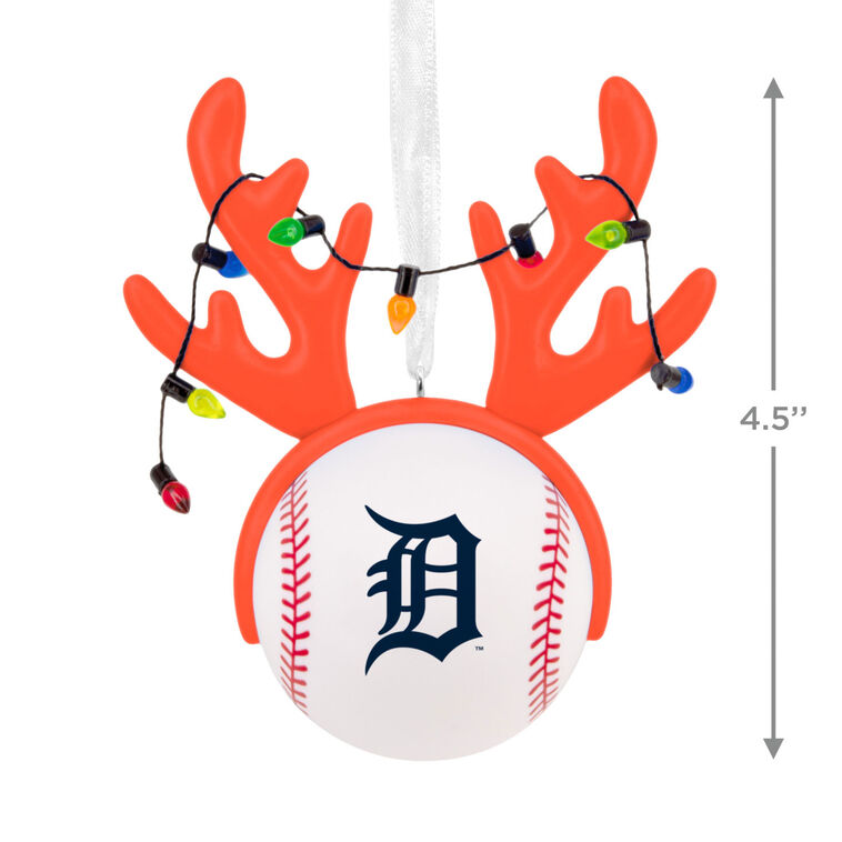 Tigers Reindeer Baseball Christmas Ornament measurement image number 3