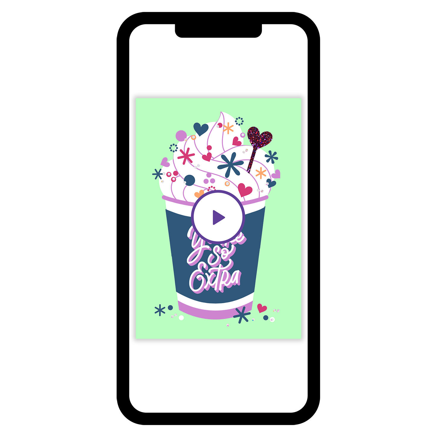 Decorated Coffee Personalized Birthday Card phone with card front image number 1