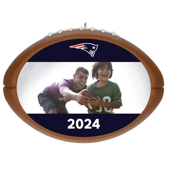 NFL Football New England Patriots Text and Photo Personalized Ornament