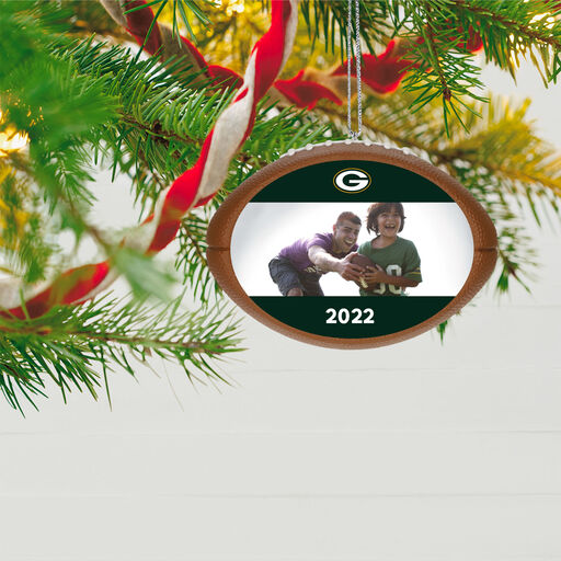 NFL Football Green Bay Packers Text and Photo Personalized Ornament, 