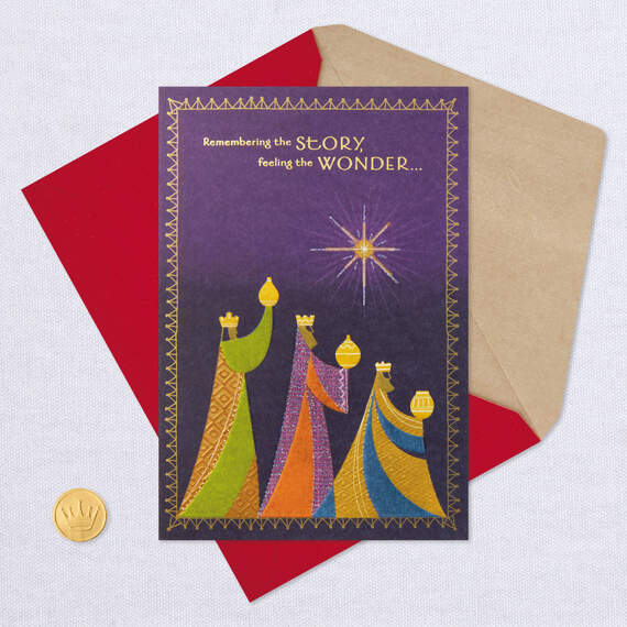 Wonder and Blessings Three Wise Men Christmas Card, , large image number 5