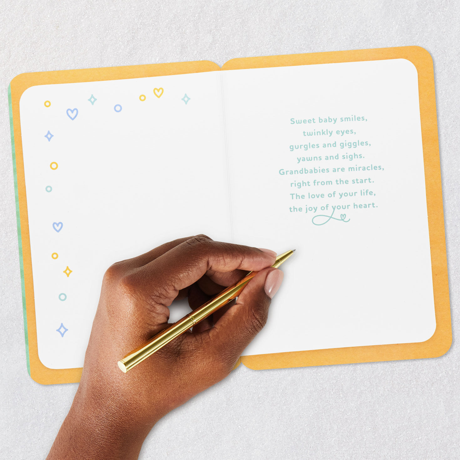 Hearts, Diamonds and Rays New Grandbaby Card Signing card image number 6