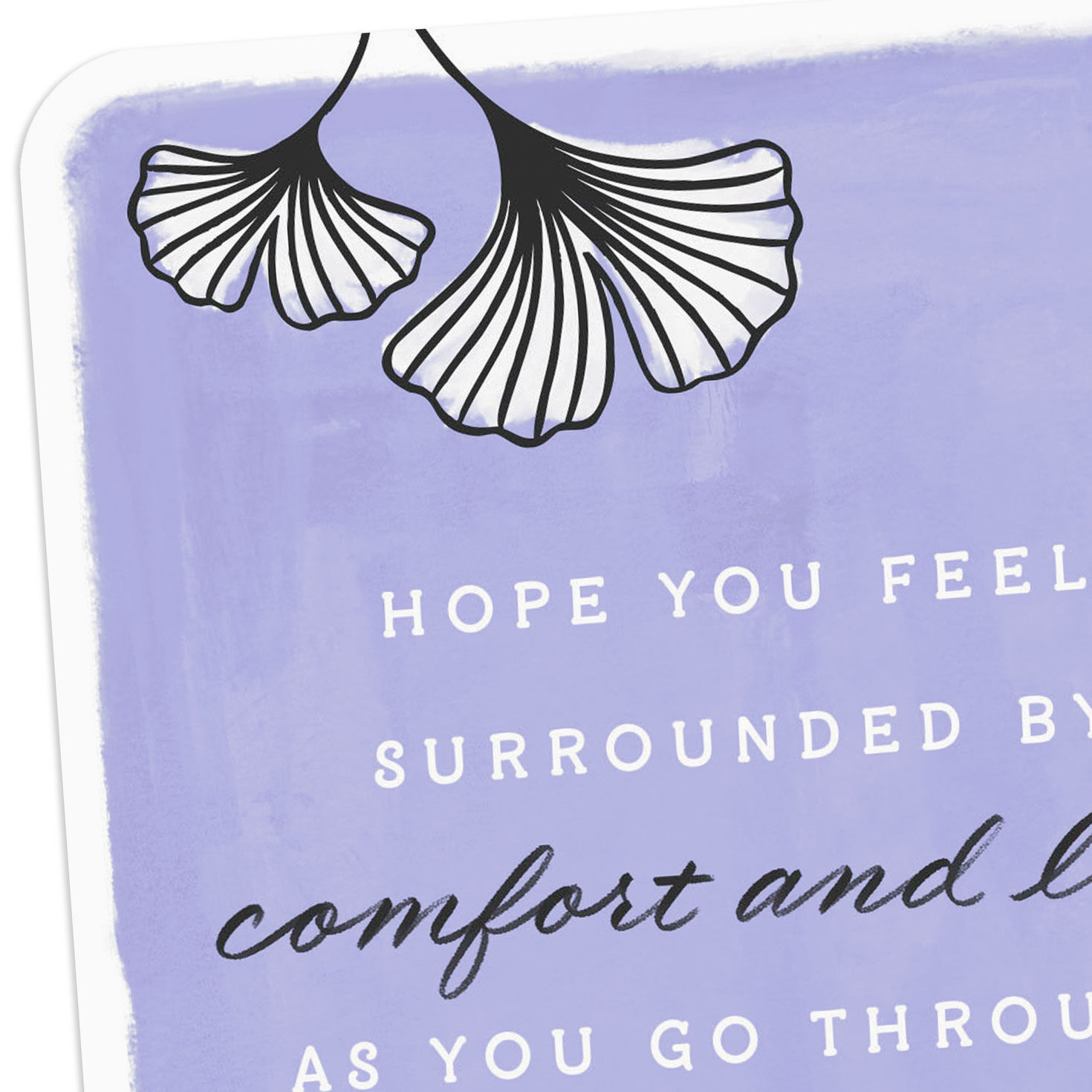 Periwinkle Ginkgo Support Card for Cancer or Rehab Card Front Detail image number 4
