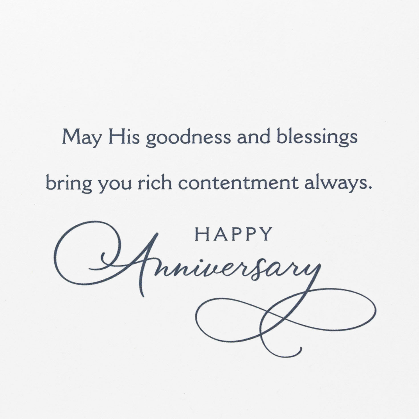 White and Gold Flowers on Dusty Blue Anniversary Card Sentiment image number 2