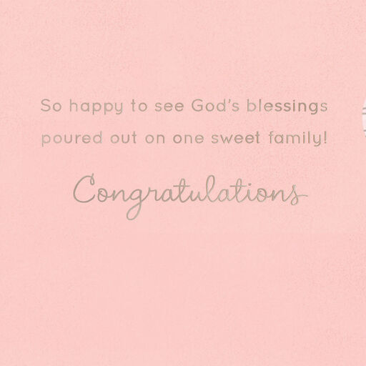 Pink Nursery Religious New Baby Girl Card, 