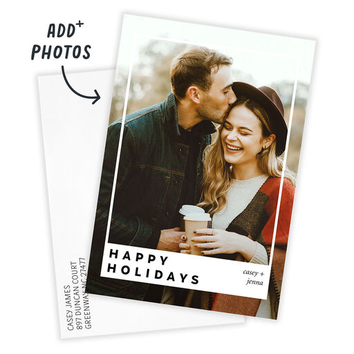 Instant Photo-Style Frame Flat Holiday Photo Card, 