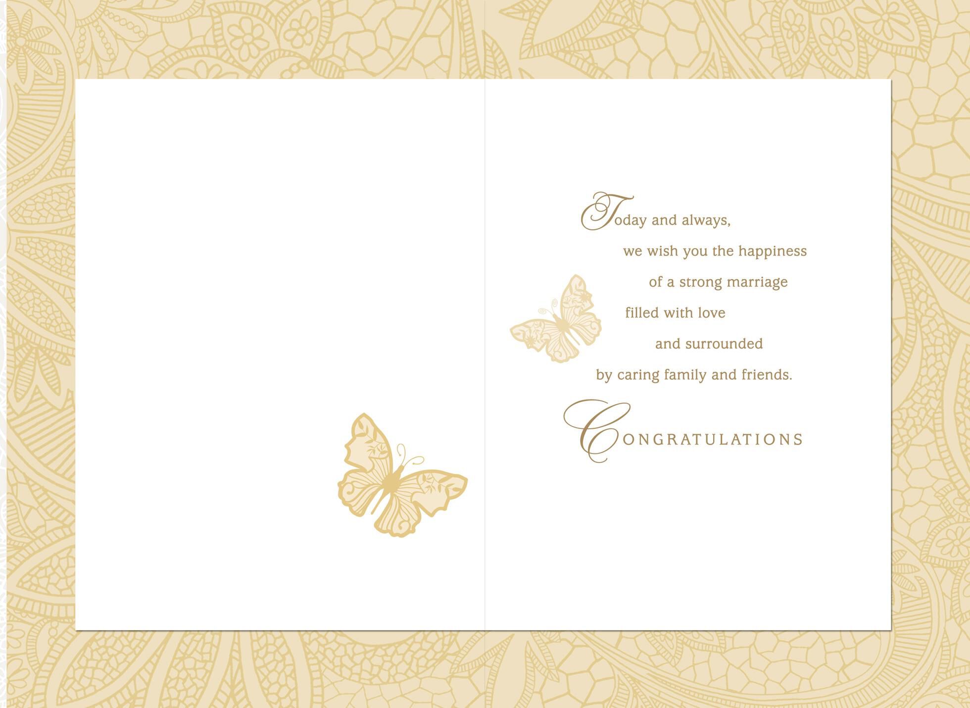 Butterflies and Gems Wedding Card From Us