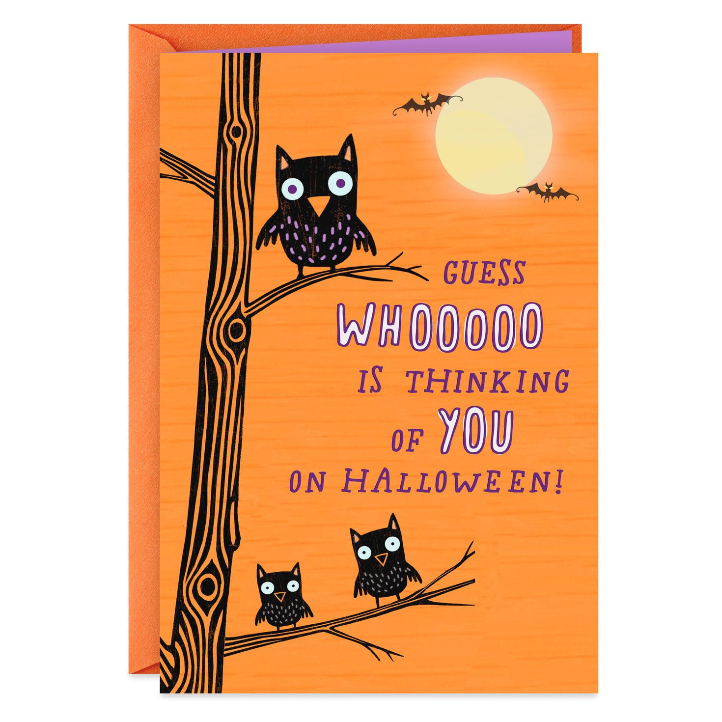 Guess Whooooo Is Thinking of You Halloween Card