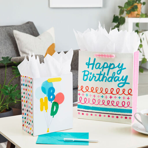 13" Happy Birthday Doodles Large Gift Bag, 