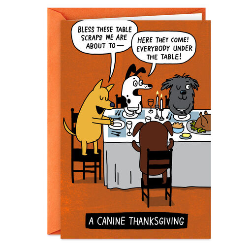 Canine Thanksgiving Funny Thanksgiving Card, 