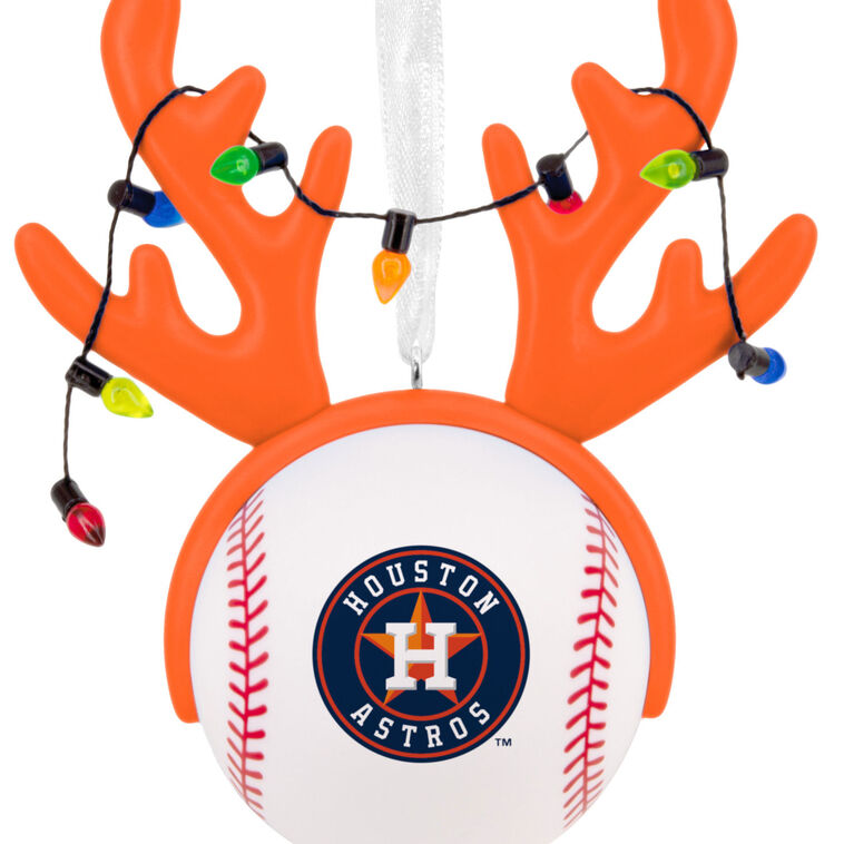 Astros Reindeer Baseball Christmas Ornament closeup view image number 5