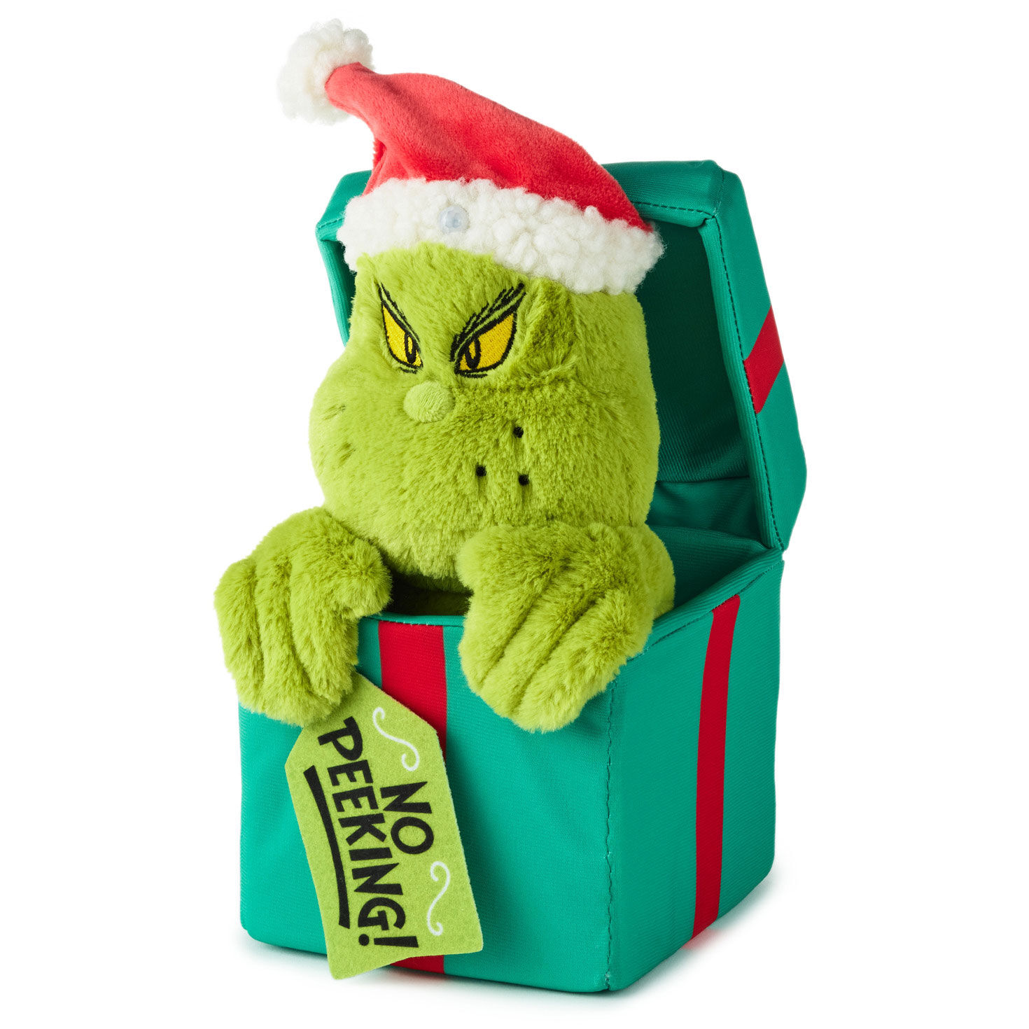 No Peeking Plush Grinch in Present side image number 3