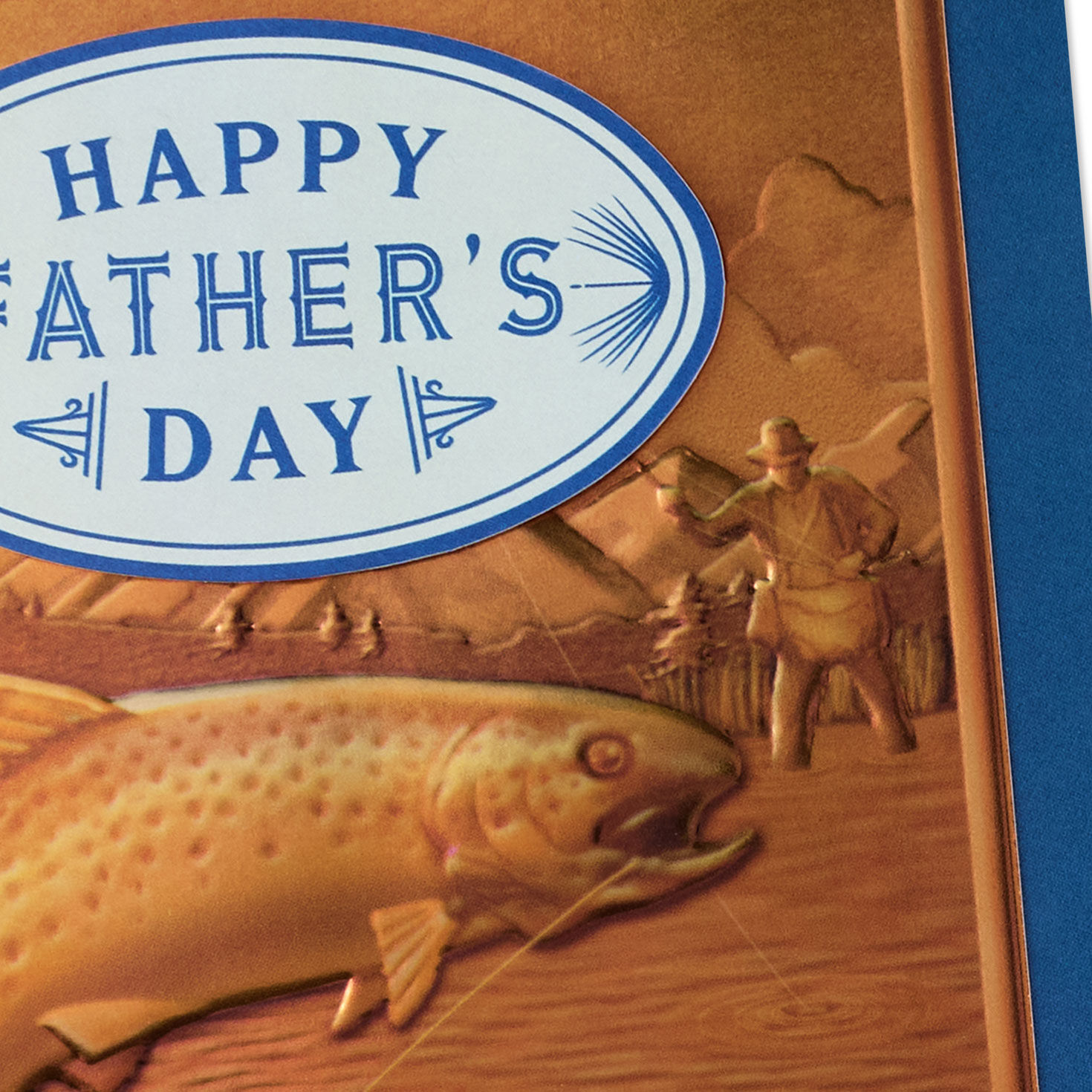 Leaping Trout Copper Foil Father's Day Card Card Front Detail image number 4