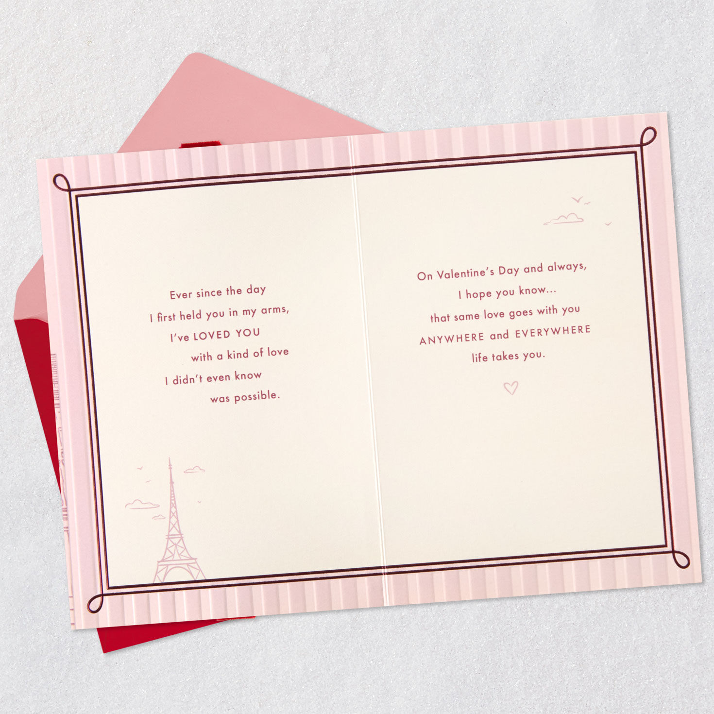 Paris City Scene Daughter Valentine's Day Card Open card with envelope image number 4