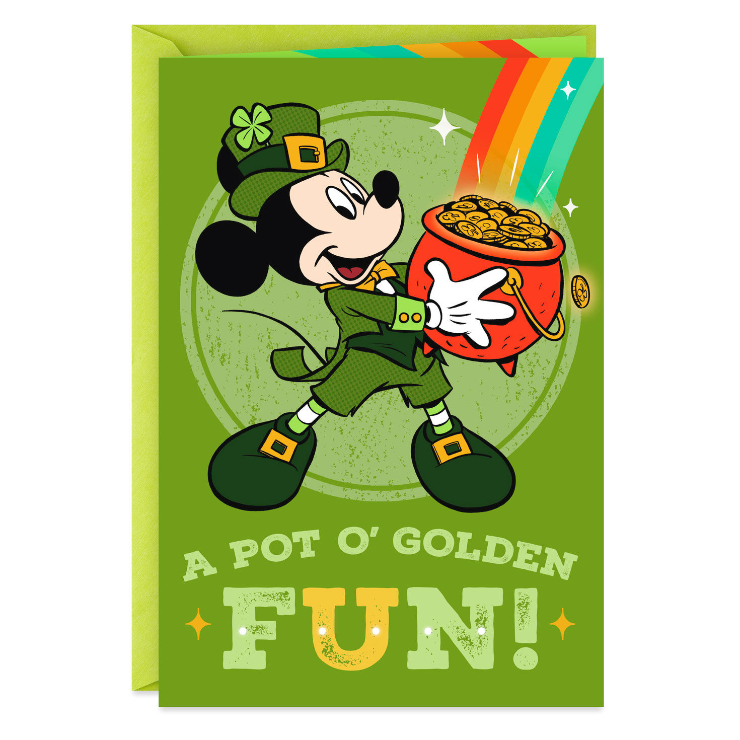 Disney Mickey Mouse Pot Of Gold St Patrick S Day Card Greeting