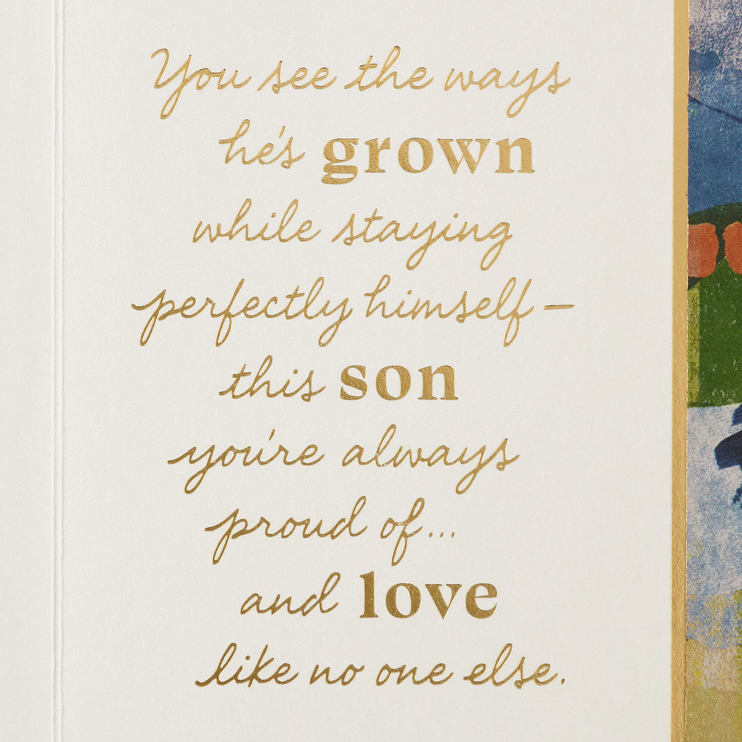 Abstract Navy and Brown Birthday Card for Son Sentiment image number 3
