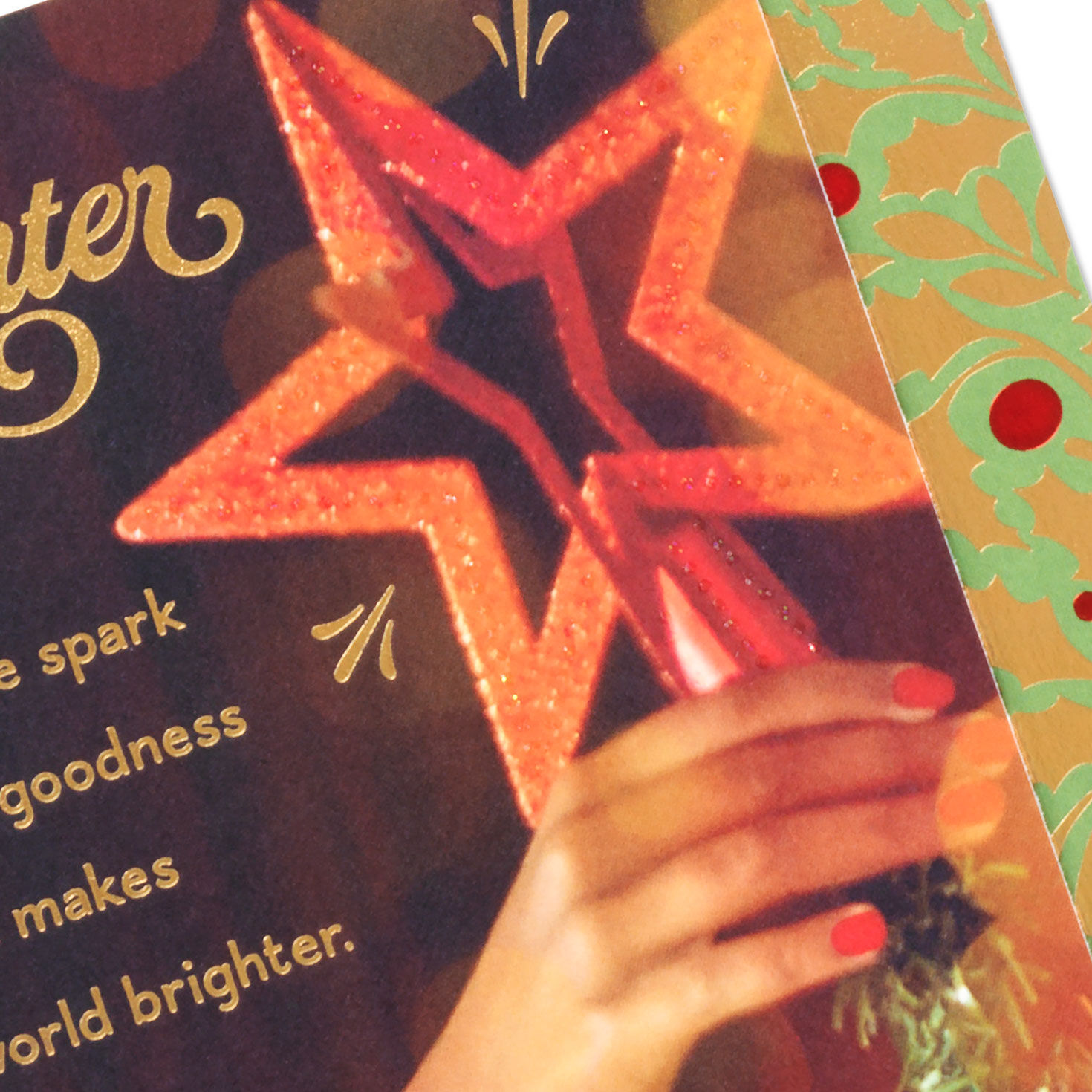 Glitter Star Tree Topper Christmas Card for Daughter Card Front Detail image number 5
