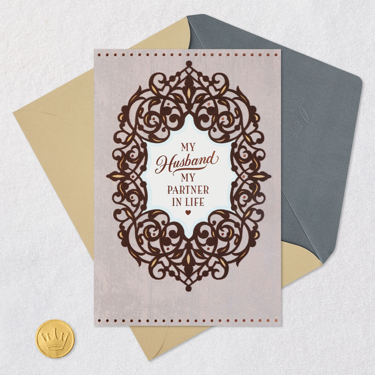 Ornate Ogee Anniversary Card for Husband  image number 6