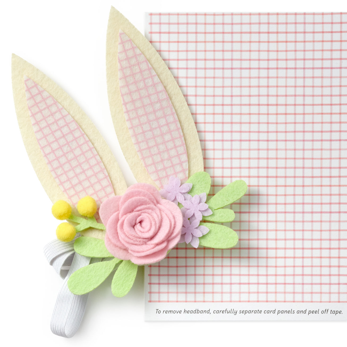 Easter Card for Kids With Felt Bunny Ears Headband Card Front Detail image number 5