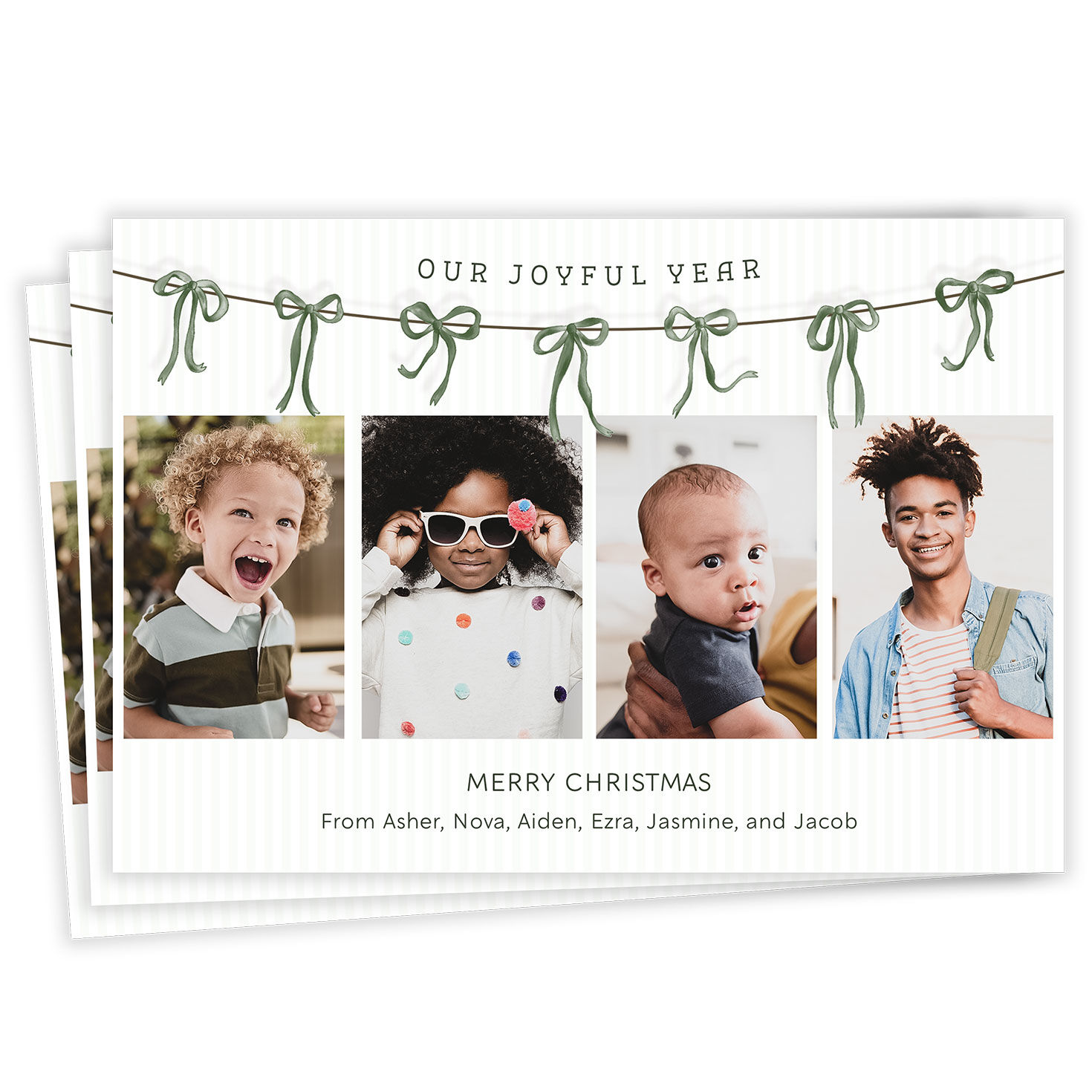 Our Joyful Year Photo Collage Flat Holiday Photo Card