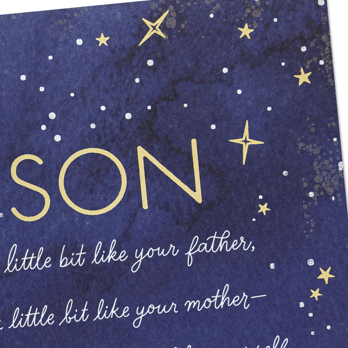 Starry Night Sky Parent Birthday Card for Son Card Front Detail image number 4