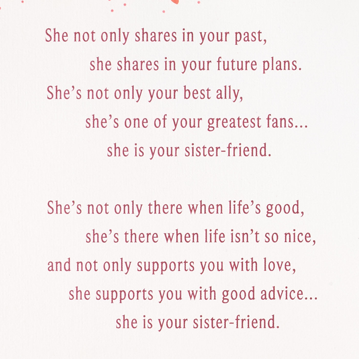 Hearts and Leaves Sister Valentine's Day Card Sentiment image number 2