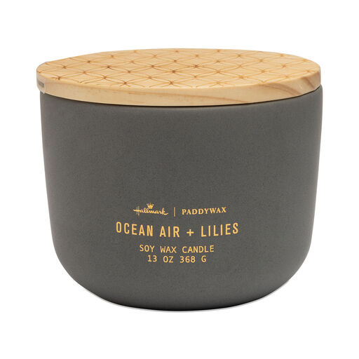 Paddywax Ocean Air & Lilies 3-Wick Ceramic Candle, 13 oz., 