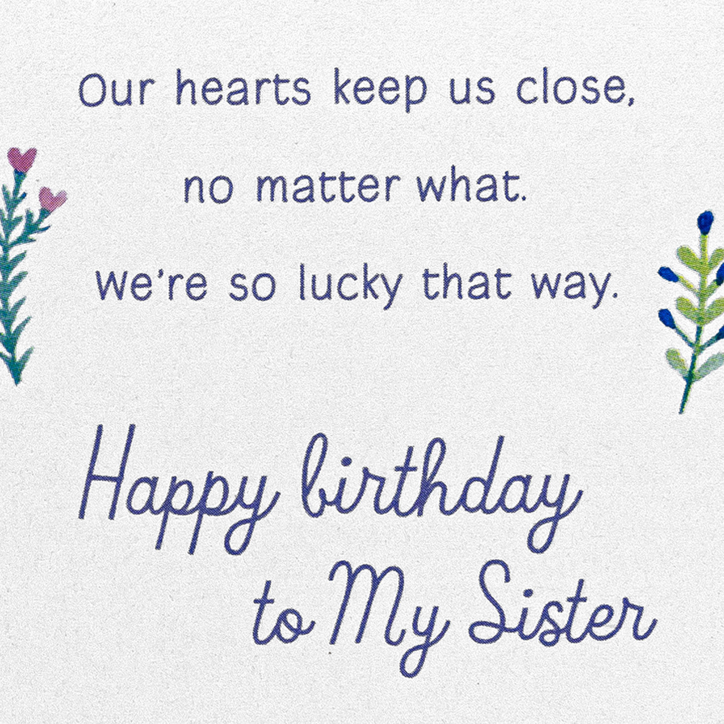 Our Hearts Keep Us Close Birthday Card for Sister, , large image number 2