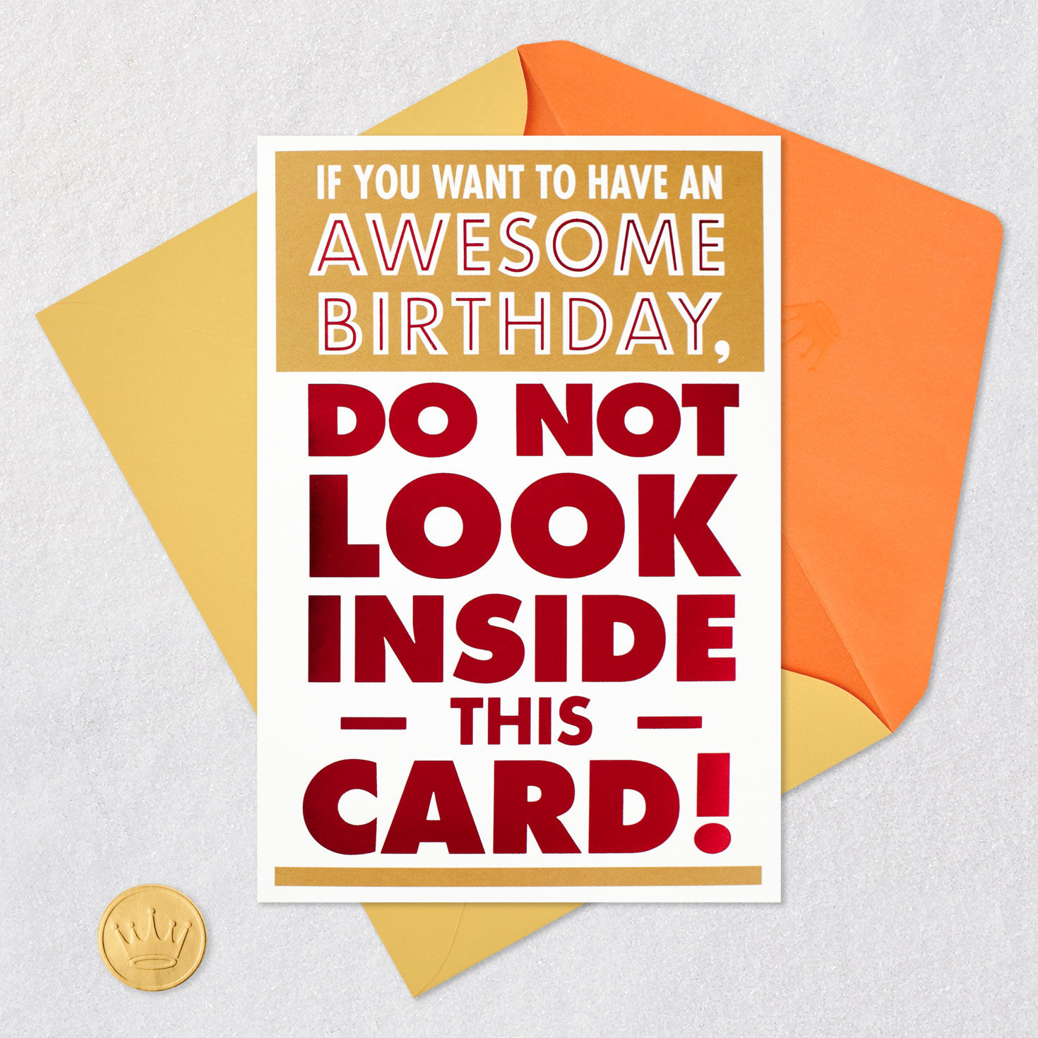 Card in a Card Funny Birthday Card Card Front with Envelope and Gold Seal image number 10