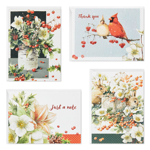 Marjolein Bastin Holiday Boxed Blank Christmas Note Cards Assortment, Pack of 24, 