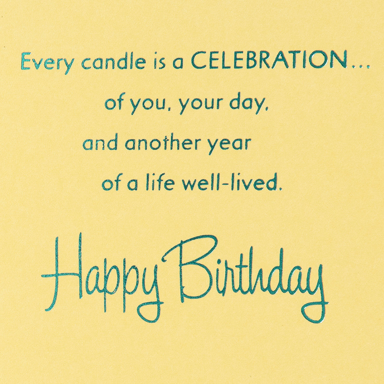 Lit Candles Orange 90th Birthday Card sentiment image number 3