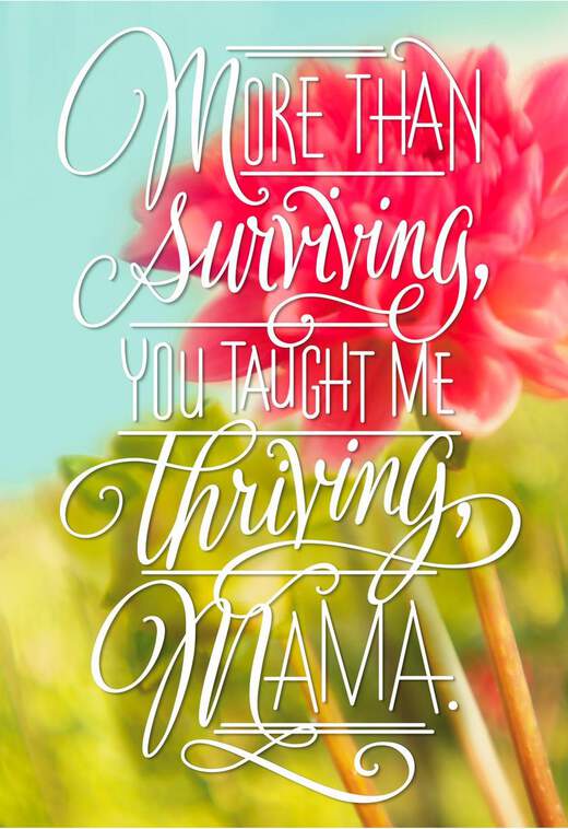 Survive and Thrive Mama Floral Birthday Card, , large image number 1