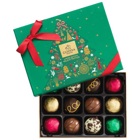 Godiva Chocolate Truffle Christmas Gift Box, 12 Pieces, , large image number 1