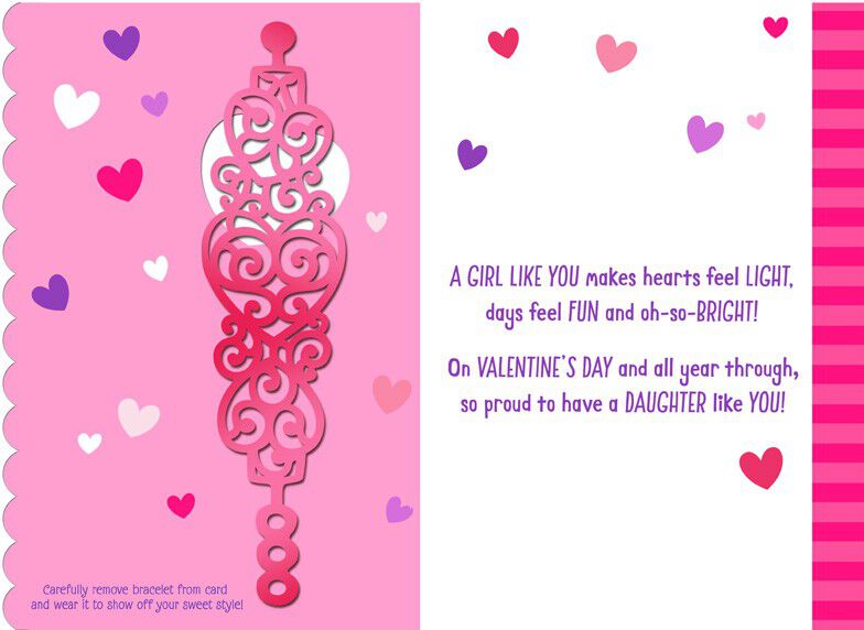 Wearable Bracelet for Daughter Valentine's Day Card