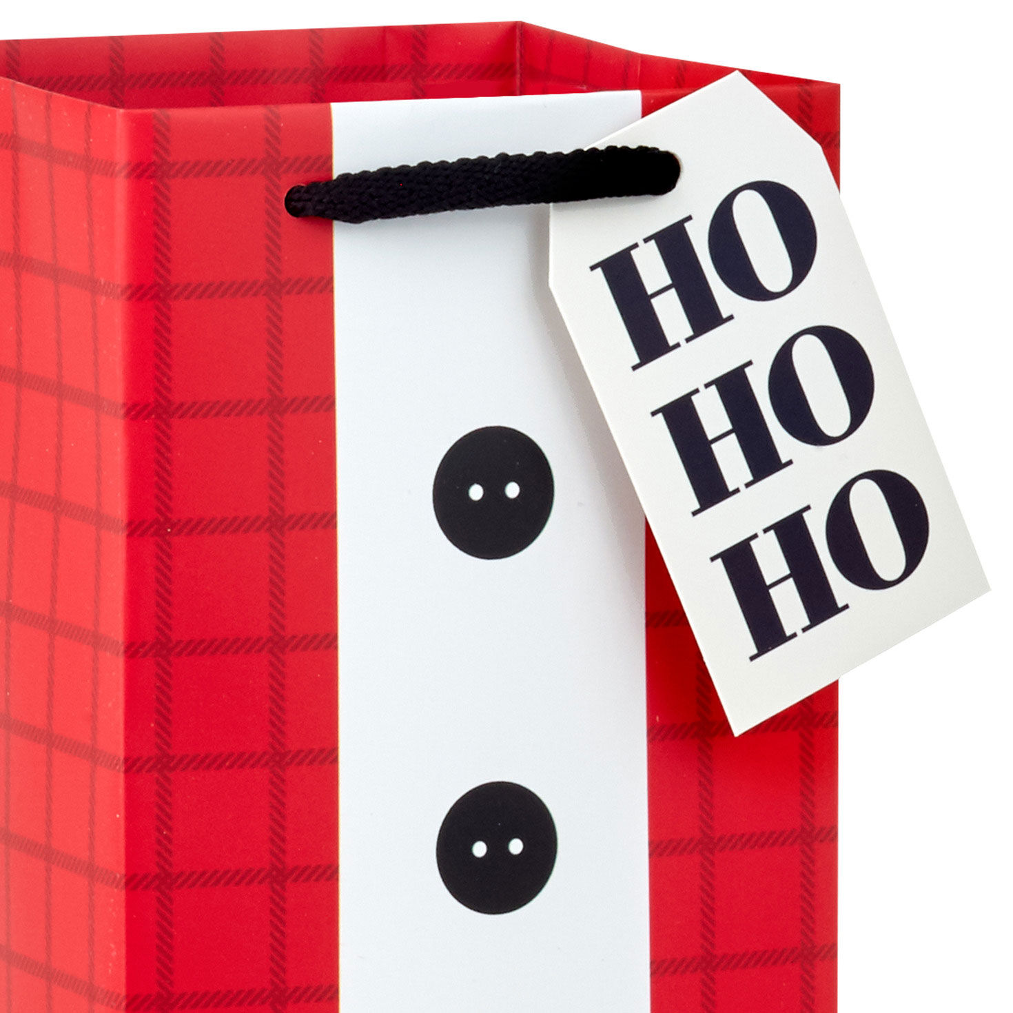 Santa Suit Christmas Wine Gift Bag Handle Detail image number 4