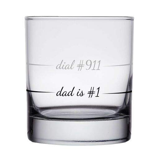 Dad Is #1 Dial #911 Rocks Glass, 10 oz., 