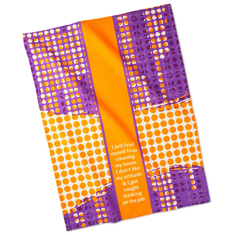 Drinks on Me Fired Funny Dish Towel, , large image number 2