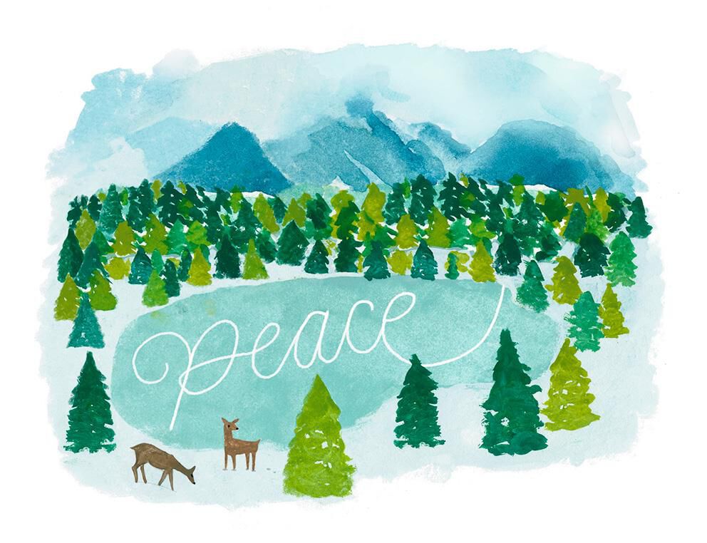 Peaceful Pond Holiday Card