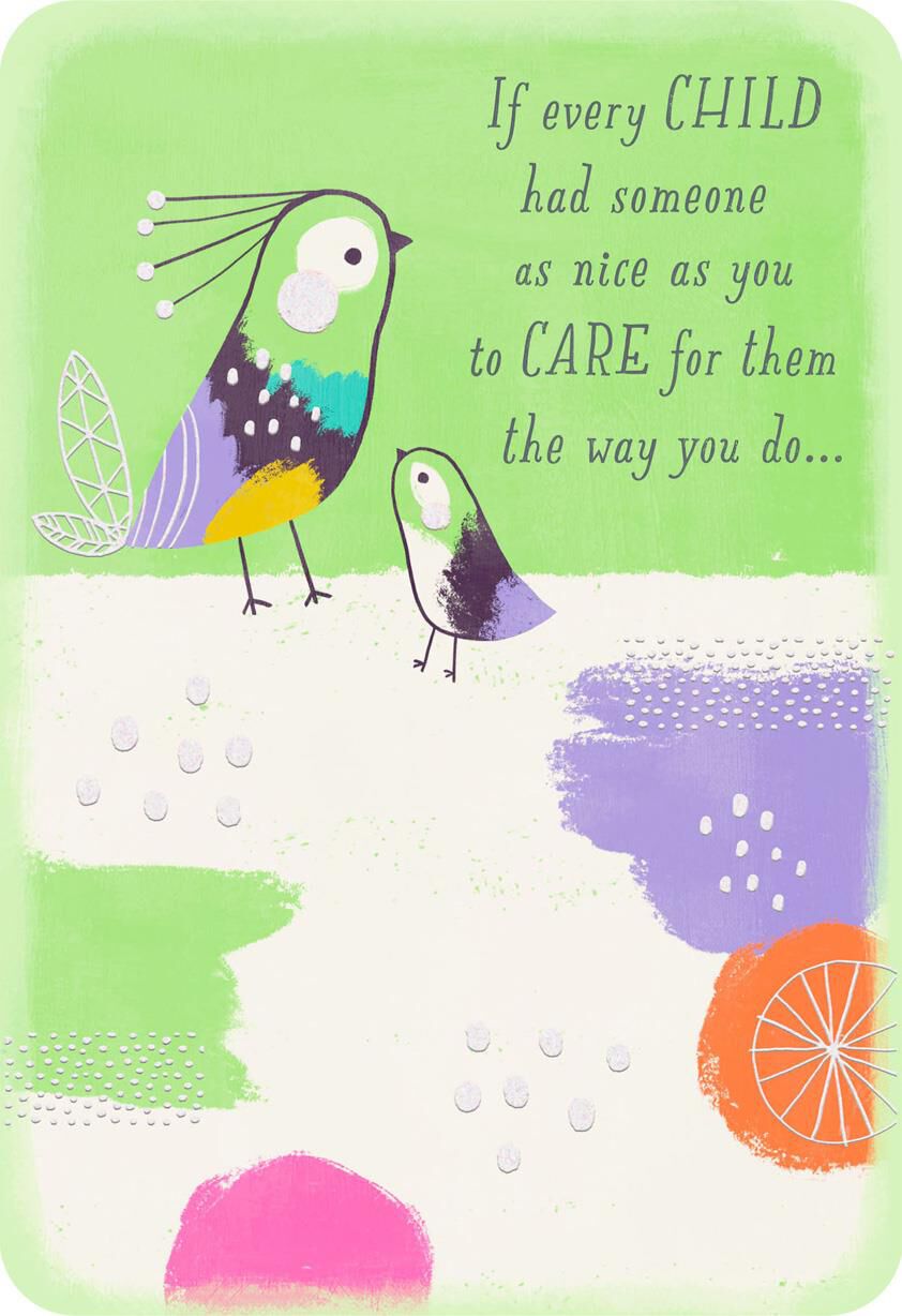 Happiness and Smiles Child Caregiver Thank You Card