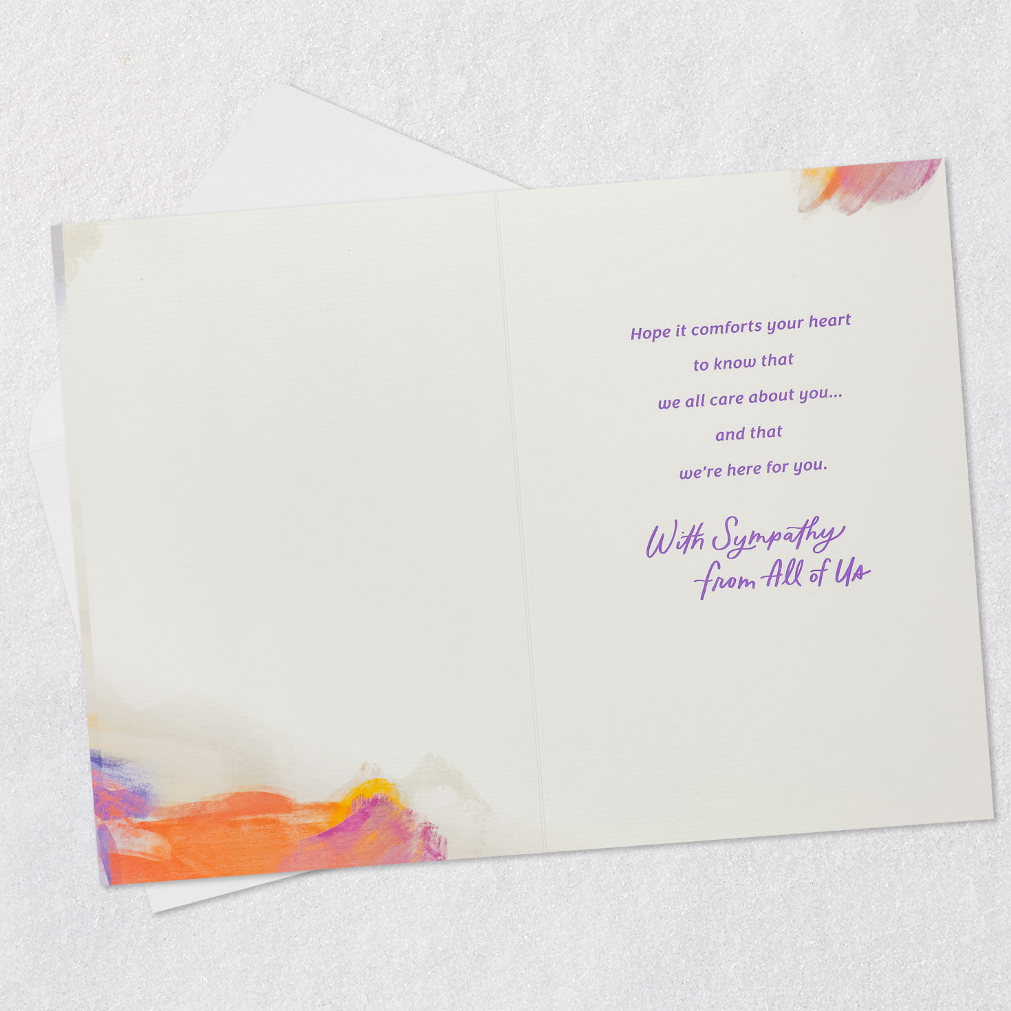 Watercolor Red and Purple Sympathy Card from Group Open card with envelope image number 3