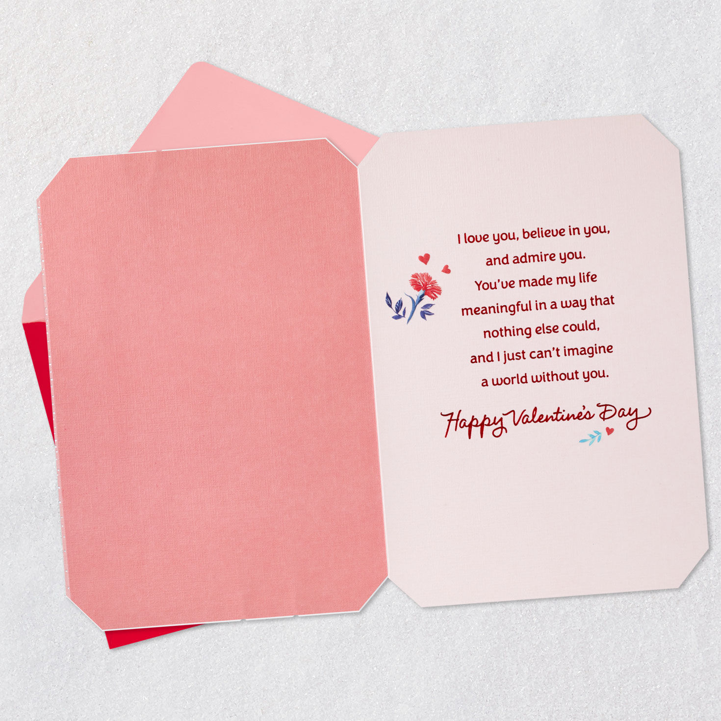 Floral Heart Daughter Valentine's Day Card Open card with envelope image number 3