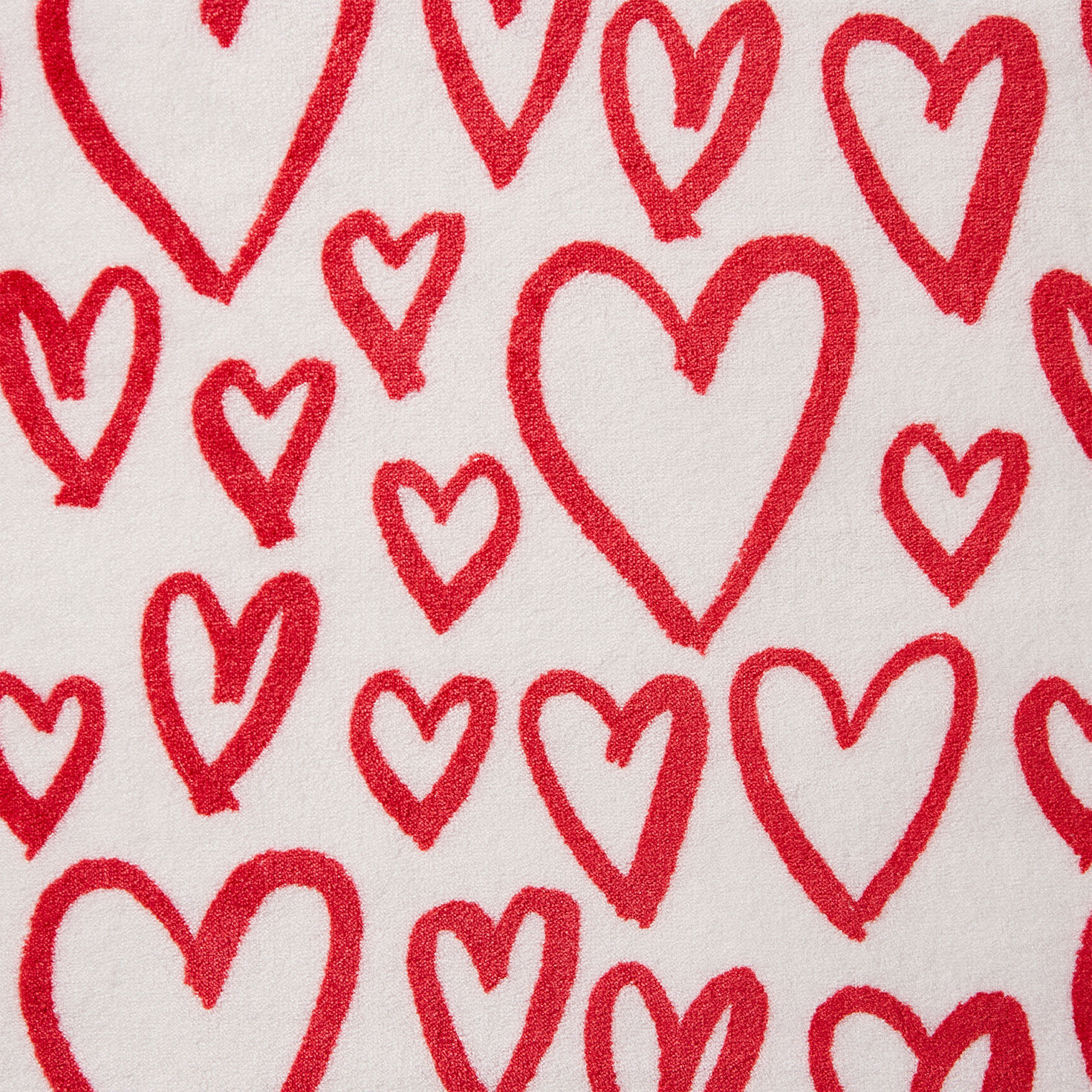 Red Hearts on White Valentine's Day Throw Blanket upclose view image number 4