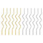 Metallic Gold and Silver Squiggle Birthday Candles, Set of 12, , large image number 1