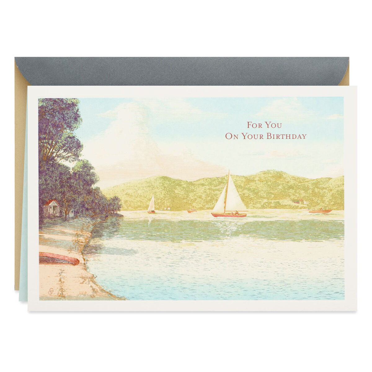 Illustrated Sailboats Birthday Card - Greeting Cards - Hallmark